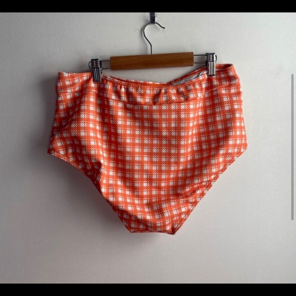 NWOT ModCloth sissone gingham Orange bikini set - Picture 7 of 10